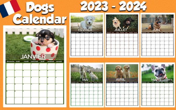 Dogs Calendar KDP Interior: A French Market Font
