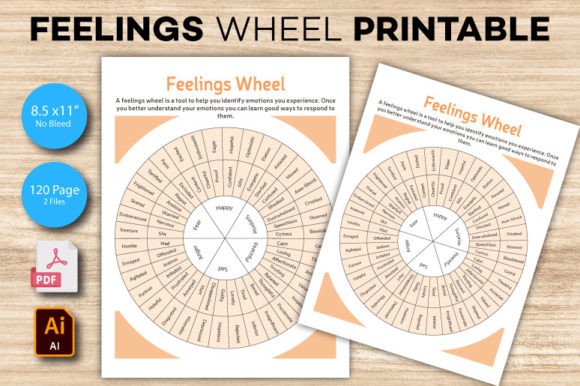 Evaluating Feelings Wheel Printable Handouts for Professional and Educational Use