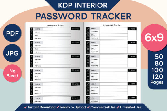 The Essential Tool for Modern Digital Life: Your 6x9 KDP Password Tracker
